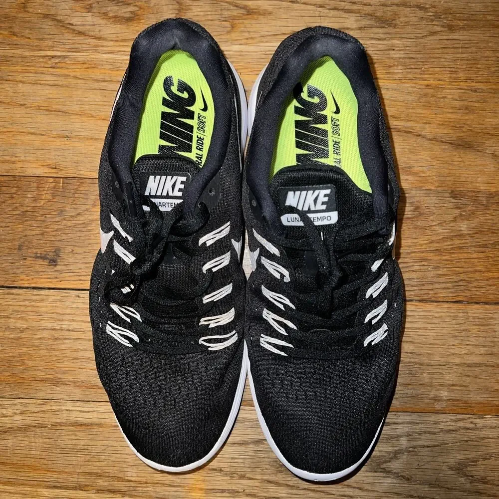 Nike Lunartempo Black/White Women Size 11.5/Men 10 run.marathon.train.lunarlon